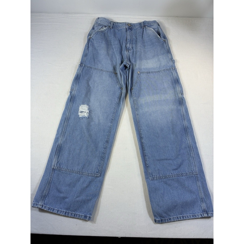 BDG Urban Outfitters Juno Double Knee Carpenter Jeans Mens 31x32 Denim Wide Leg‎